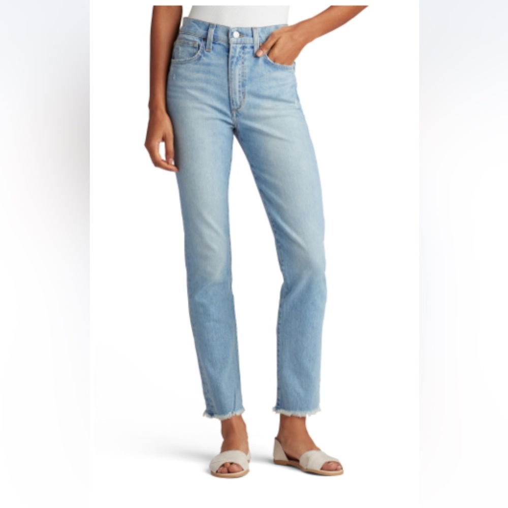 Joe's Women’s High Waist Distressed Ankle Crop Straight Jeans